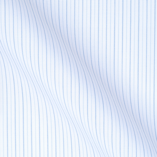CAMICIA SU MISURA AZZURRA RIGHE 100% COTONE POPELINE