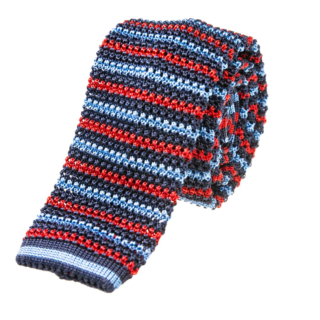 Cravatta righine strette tricot in seta