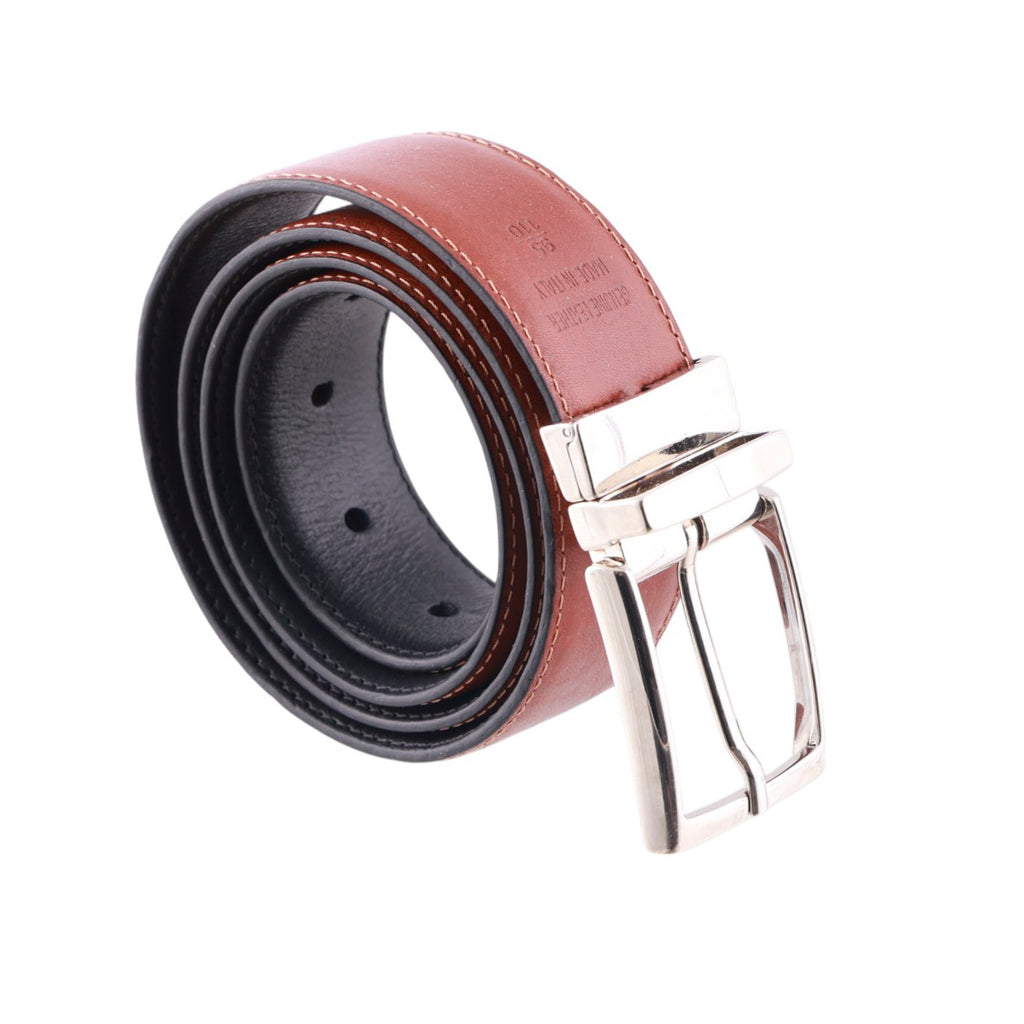 Cintura Artigianale Reversibile Uomo Double Face in Vera Pelle di Vitello