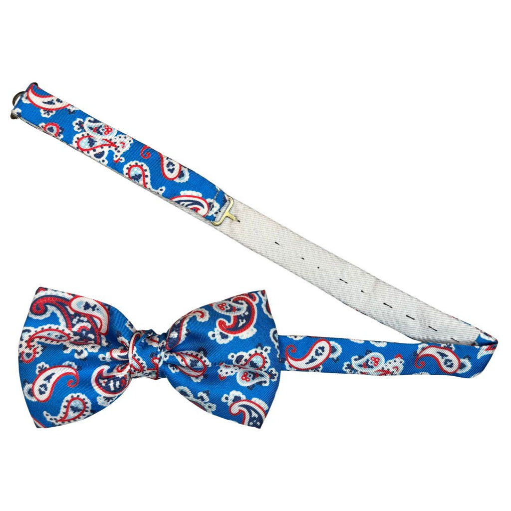 Papillon cravattino seta jacquard fantasia annodato a mano con cura sartoriale