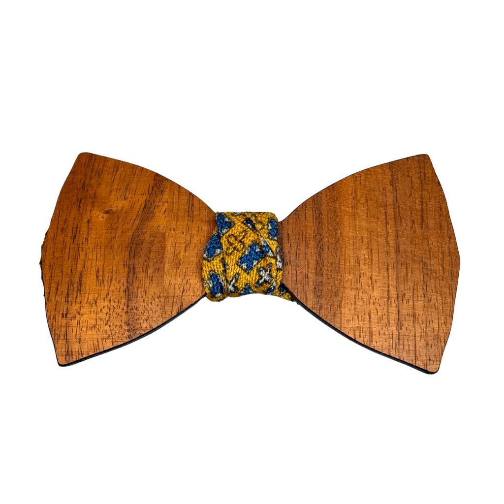 Papillon Annodato in Legno con Nodo in Lana