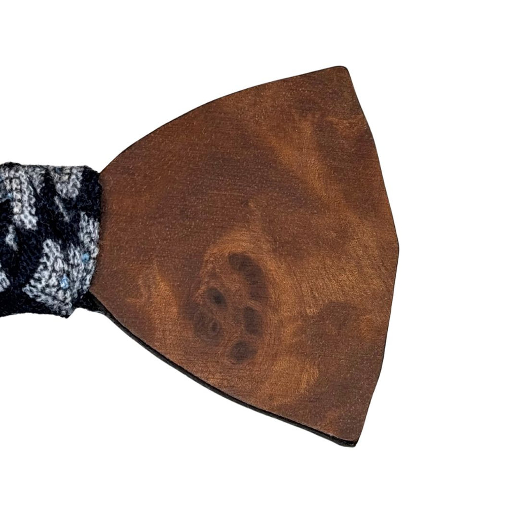 Papillon Annodato in Legno con Nodo in Lana