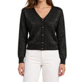 Cardigan donna laminato scollo a V