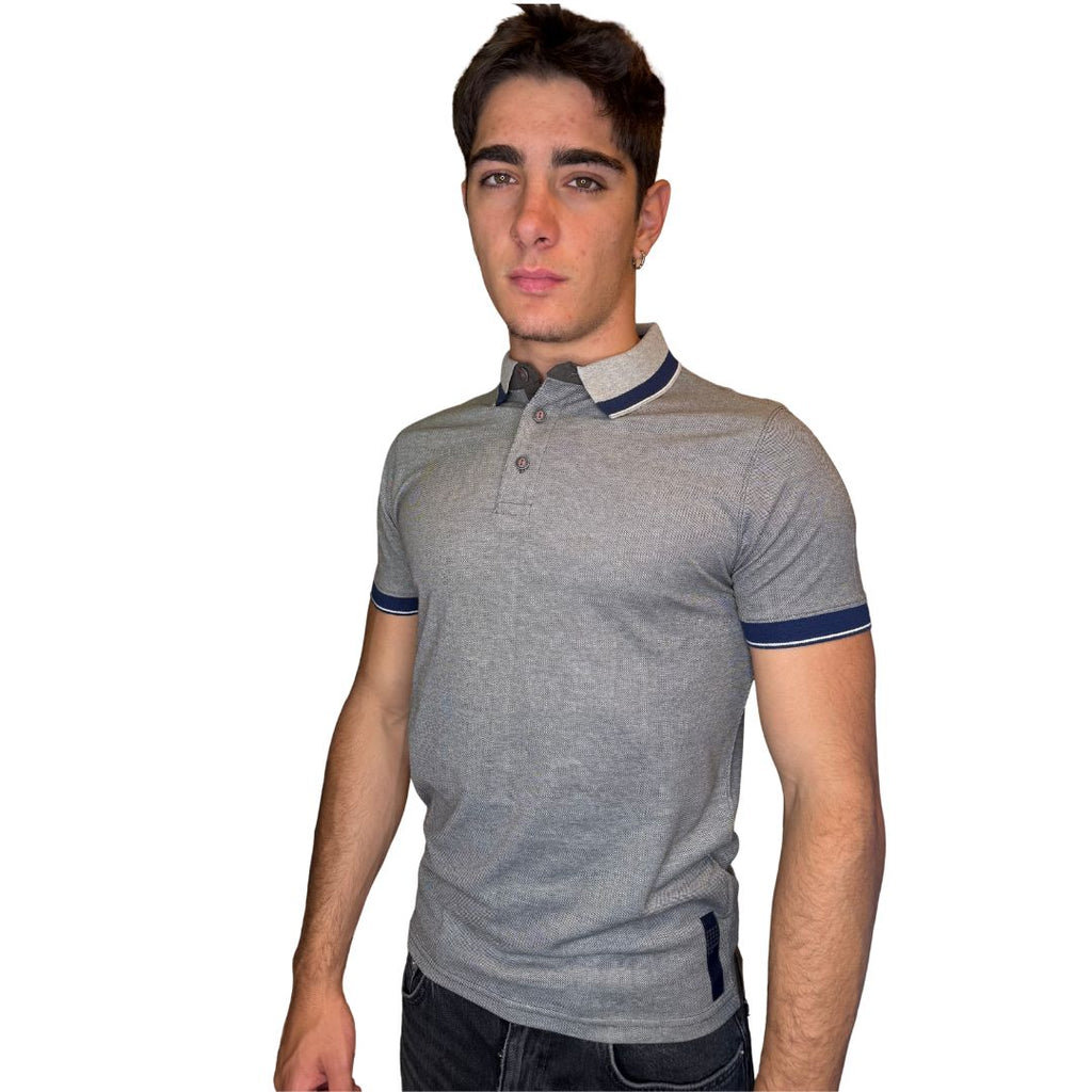 Polo uomo manica corta cotone jersey operato Fred Mello