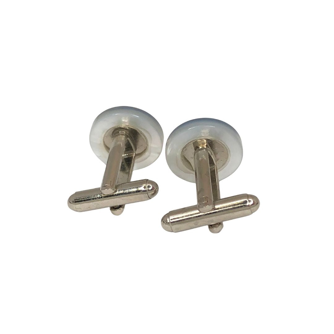 Gemelli tondi Madreperla con Cerchio nero