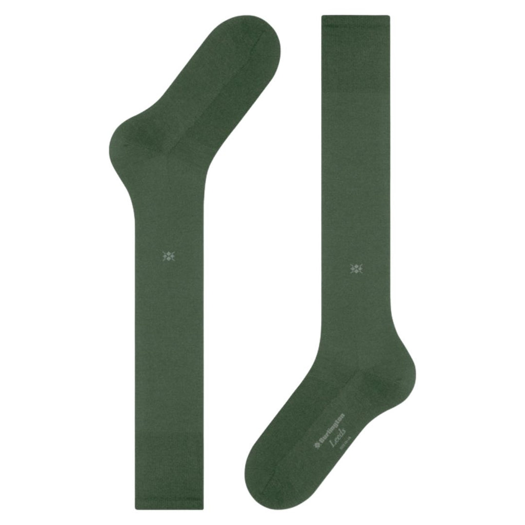 Calzini lunghi Burlington Leeds gambaletto tinta unita cotone e lana