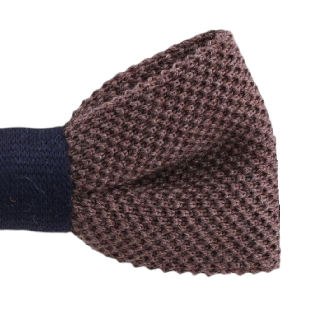 Papillon Bicolore in Lana Tricot Annodato con Cinturino Regolabile Made in Italy