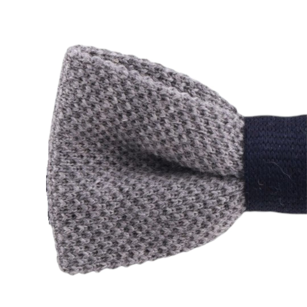 Papillon Bicolore in Lana Tricot Annodato con Cinturino Regolabile Made in Italy