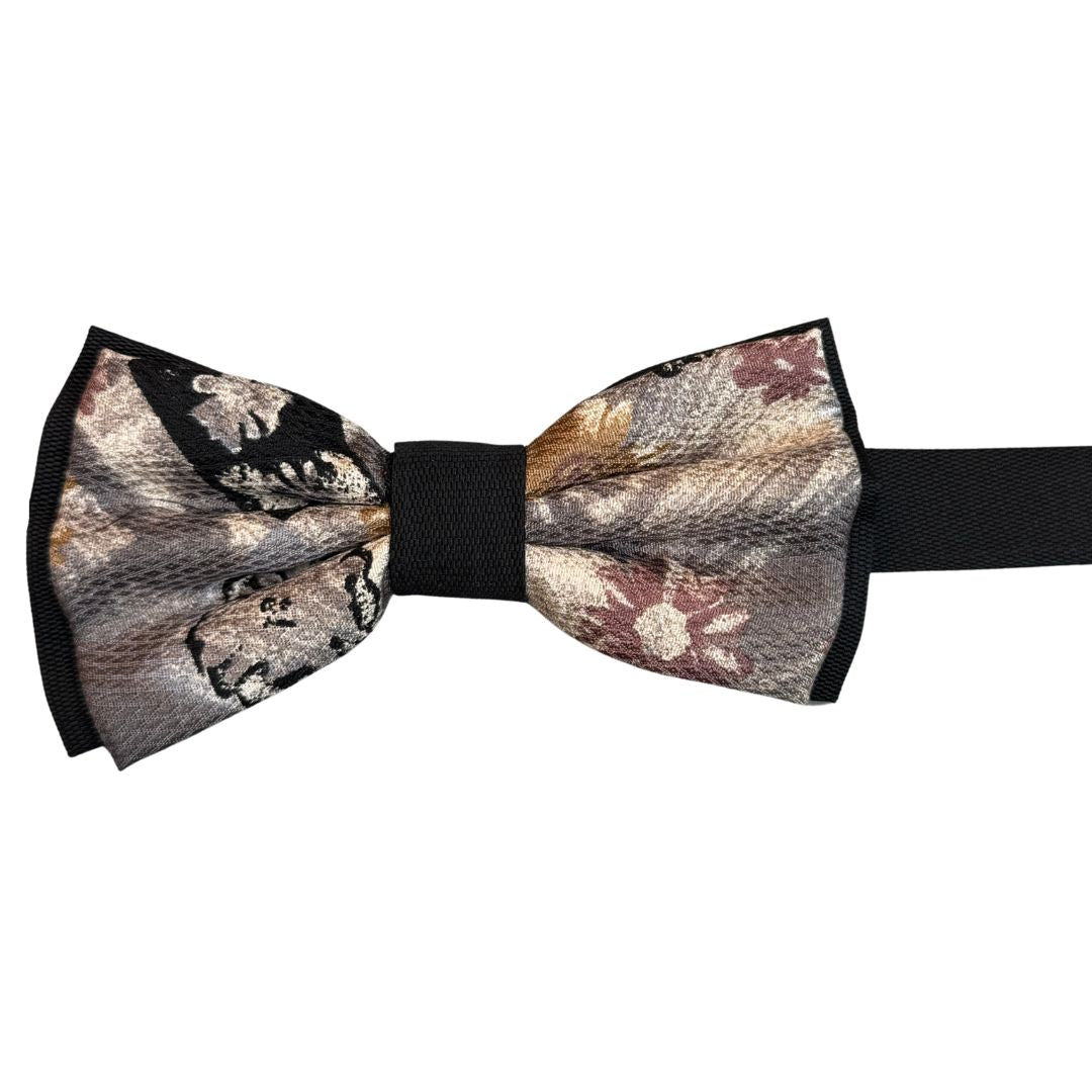 Papillon seta bicolore fantasia floreale