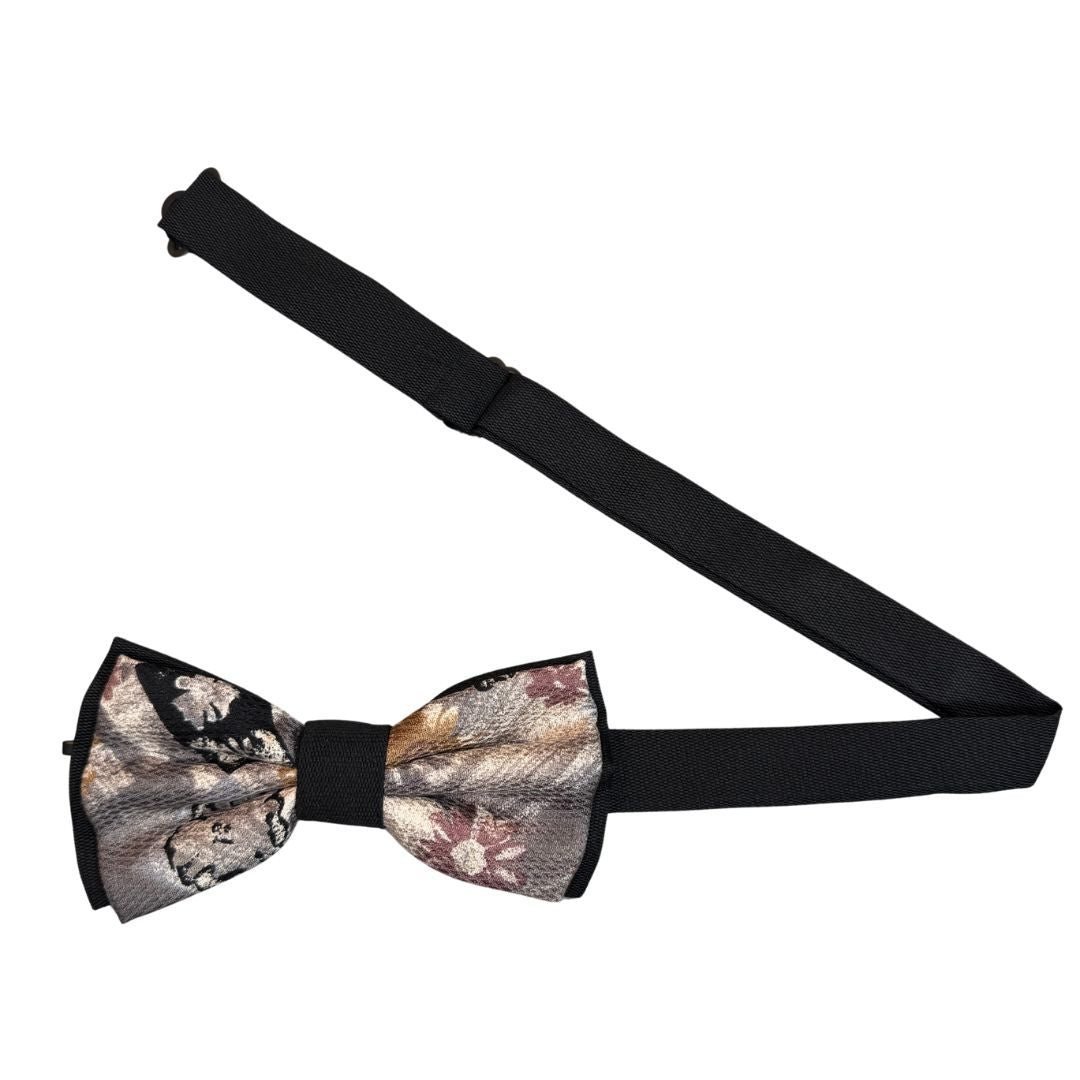 Papillon seta bicolore fantasia floreale