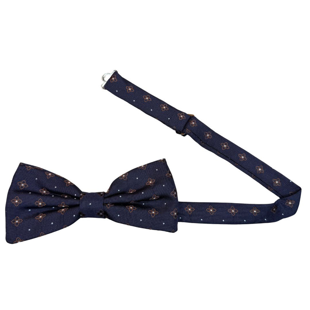 Papillon in seta annodato a mano fantasia fiori Made in Italy