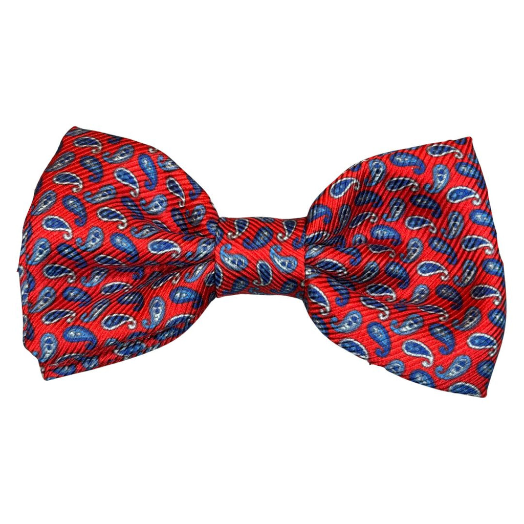 Papillon seta a righe annodato a mano stampe cashmere