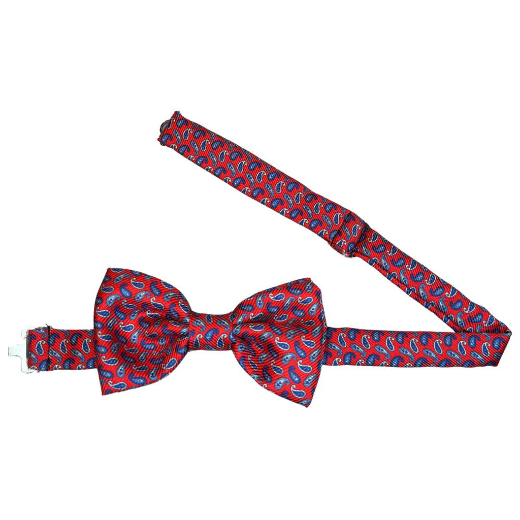 Papillon seta a righe annodato a mano stampe cashmere