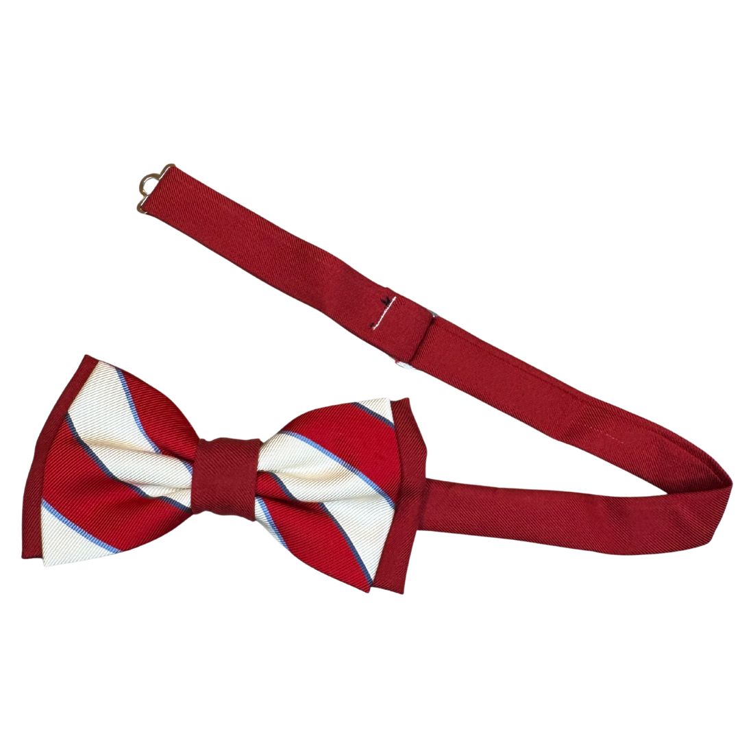 Papillon regimental bicolore in seta annodato a mano