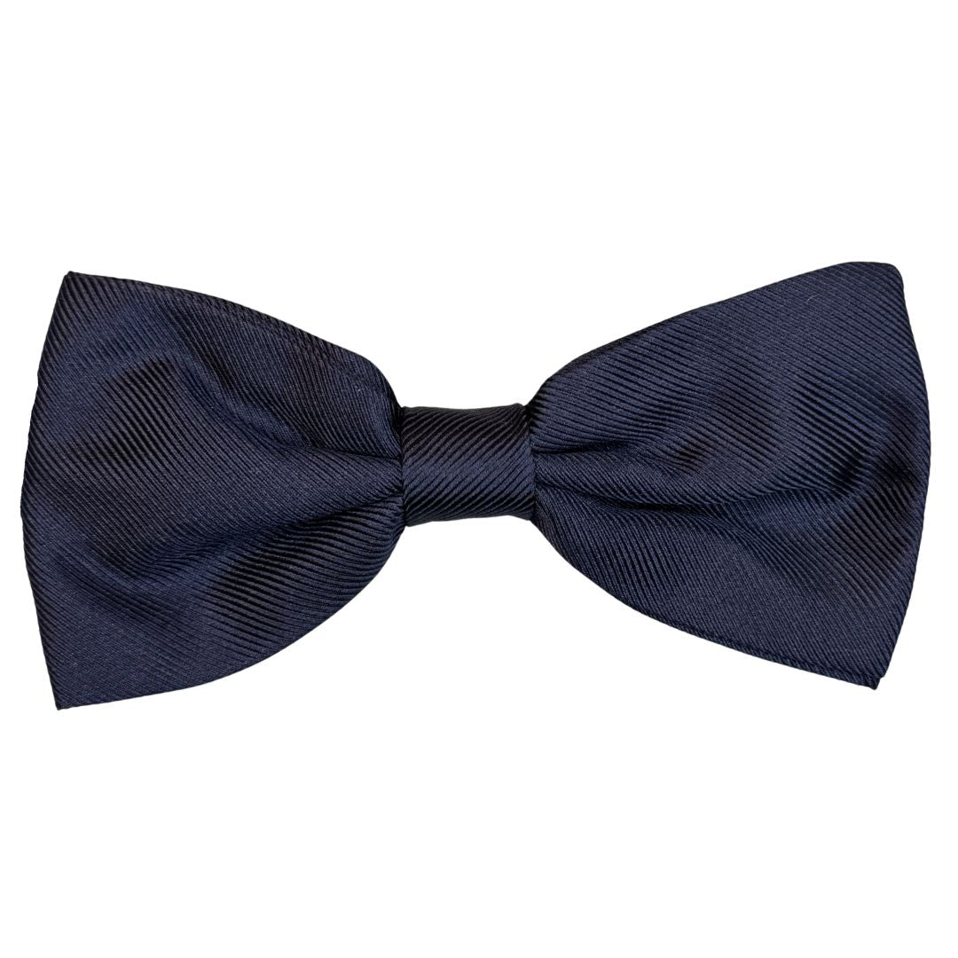 Papillon annodato a mano regolabile in seta motivo twill tinta unita