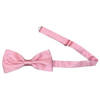 Papillon annodato a mano regolabile in seta motivo twill tinta unita