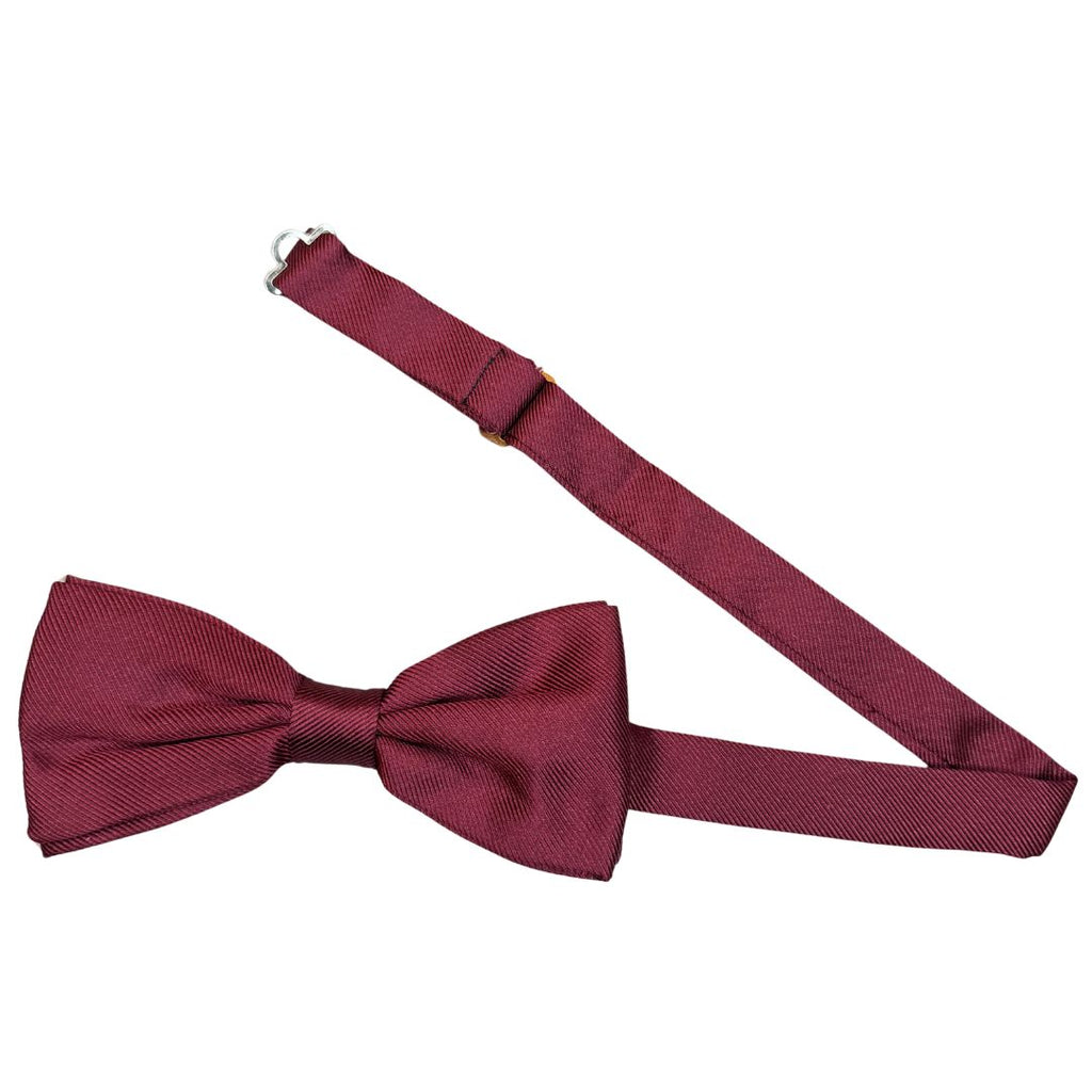 Papillon annodato a mano regolabile in seta motivo twill tinta unita