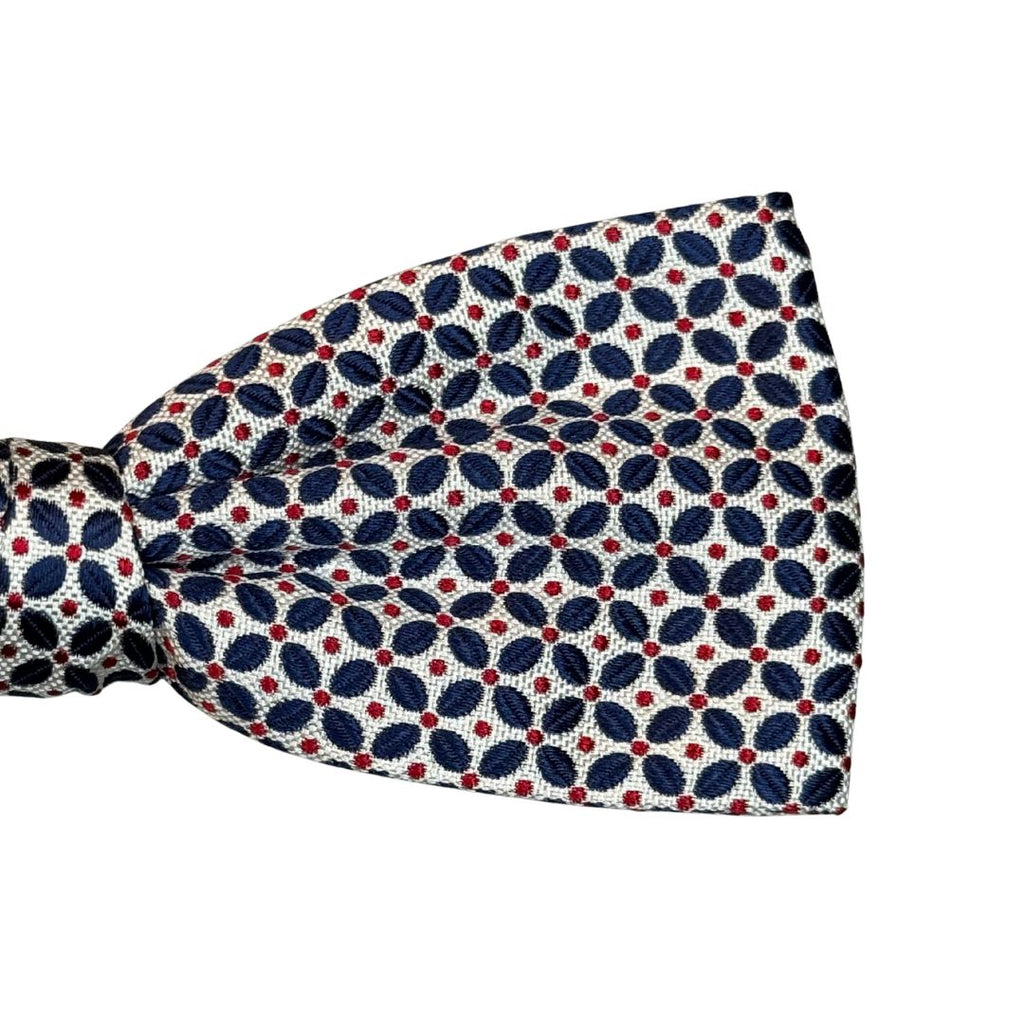 Papillon seta midi annodato a mano con fantasia geometrica