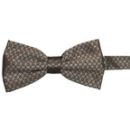 Papillon in seta fantasia rombi e fiori annodato a mano con finitura sartoriale