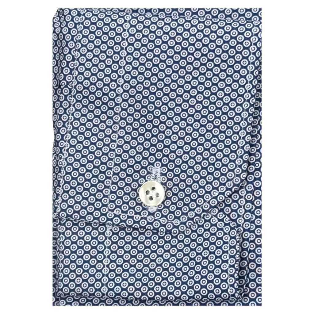 Camicia uomo classica collo 1/2 francese in popeline microfantasia