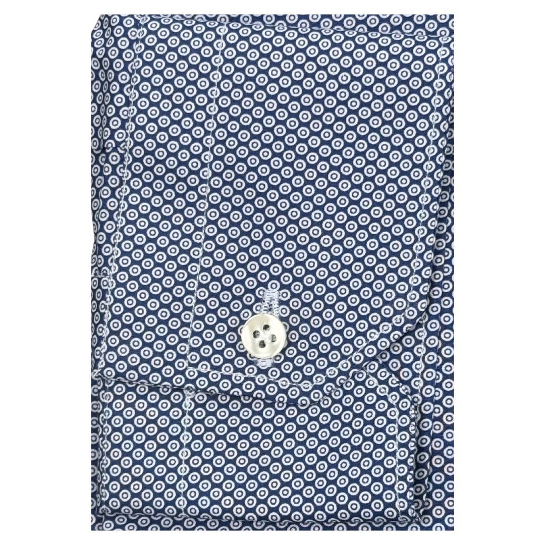 Camicia uomo classica collo 1/2 francese in popeline microfantasia