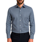 Camicia uomo classica in popeline fantasia fiorellini e cerchi