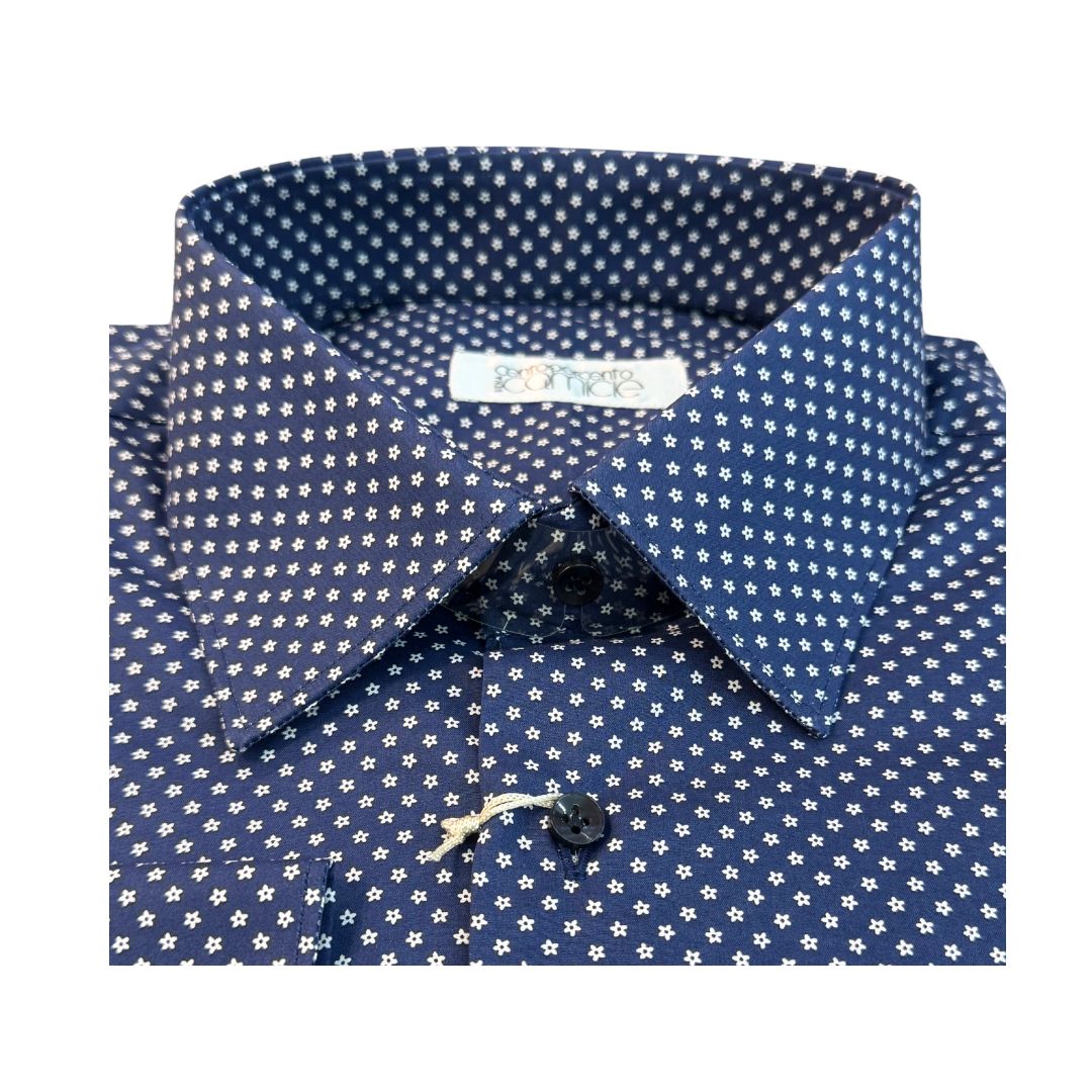 Camicia uomo classica popeline fantasia fiorellini