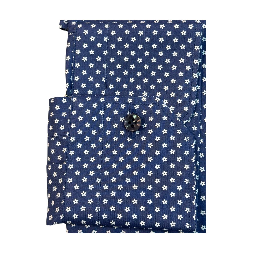 Camicia uomo classica popeline fantasia fiorellini