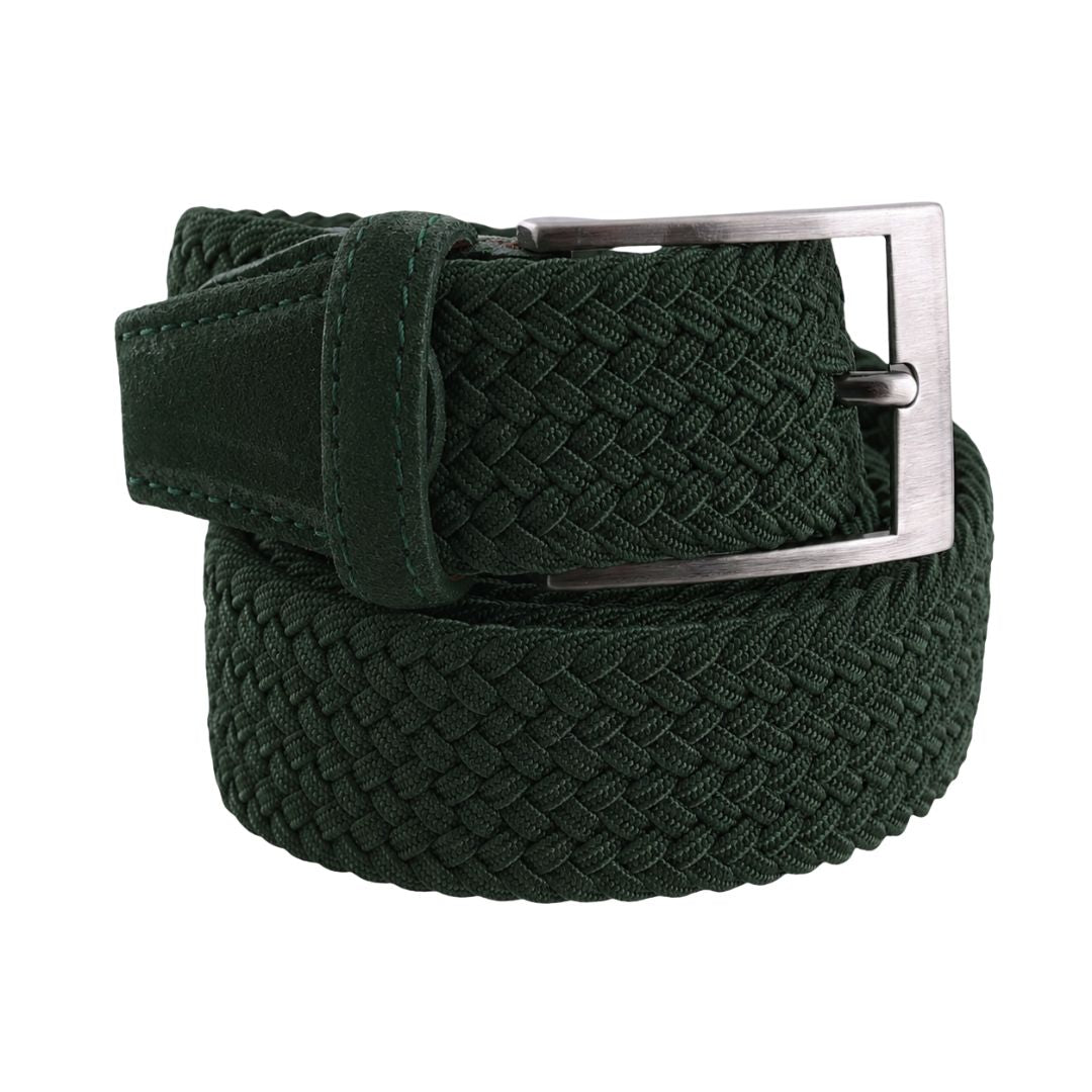 Cintura Uomo Elasticizzata Intrecciata con Inserti Scamosciati Made in Italy