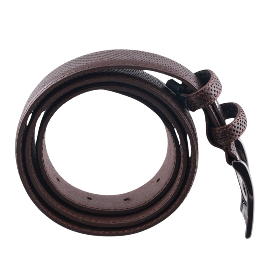 Cintura uomo in vera pelle laserata con fibbia opaca Made in Italy