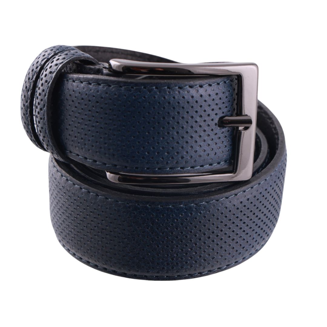 Cintura uomo in vera pelle laserata con fibbia opaca Made in Italy