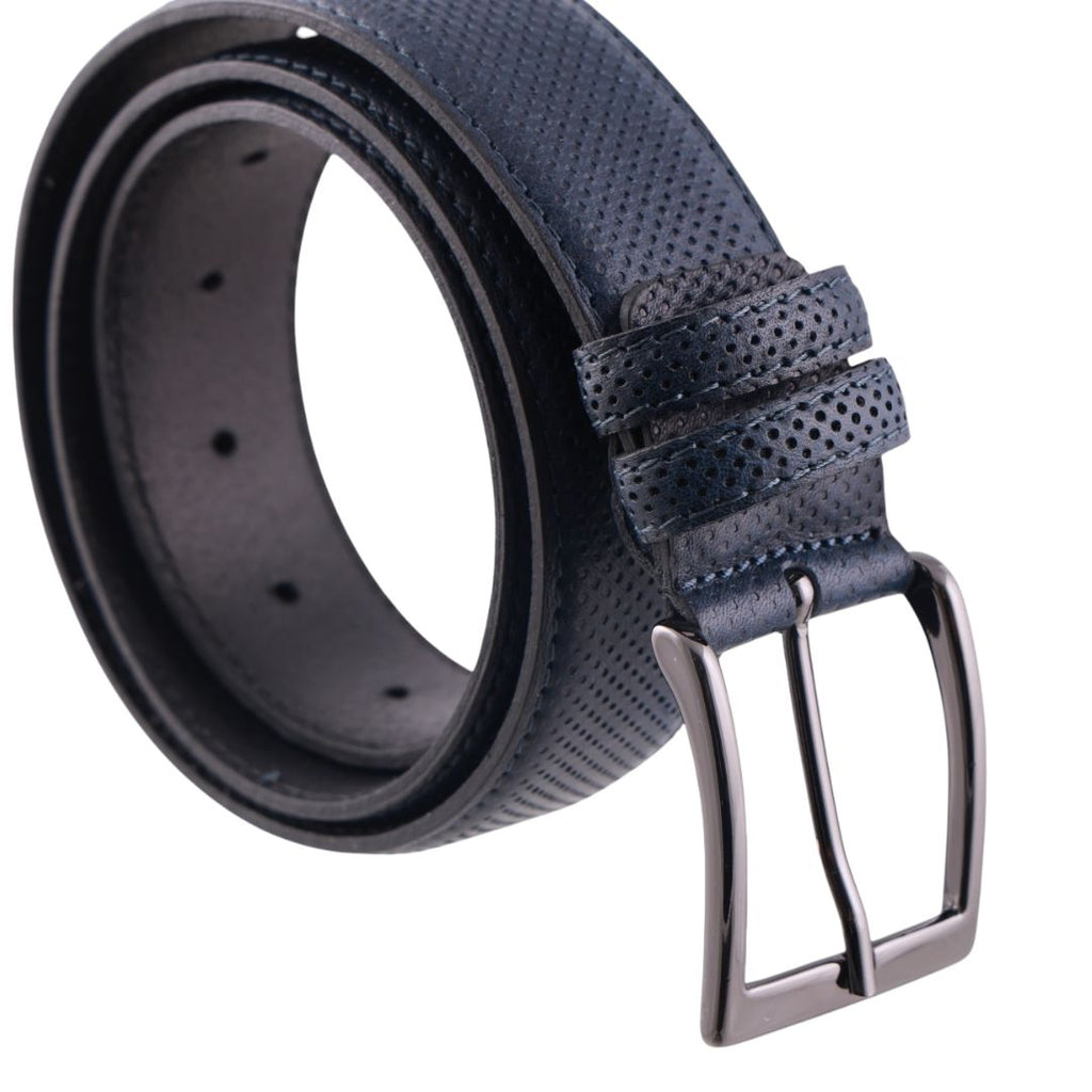 Cintura uomo in vera pelle laserata con fibbia opaca Made in Italy