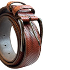 Cintura uomo in vera pelle laserata con fibbia opaca Made in Italy