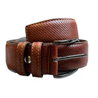 Cintura uomo in vera pelle laserata con fibbia opaca Made in Italy