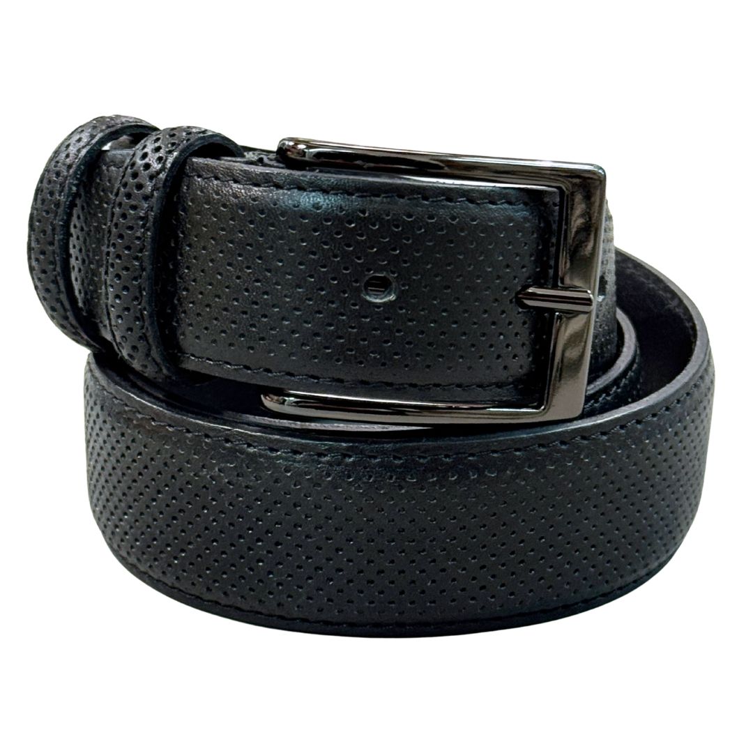 Cintura uomo in vera pelle laserata con fibbia opaca Made in Italy