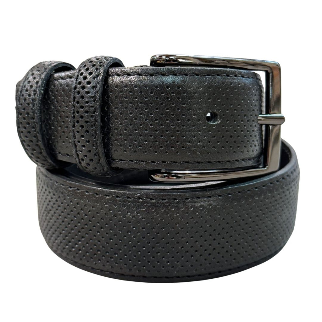 Cintura uomo in vera pelle laserata con fibbia opaca Made in Italy