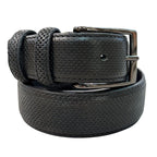 Cintura uomo in vera pelle laserata con fibbia opaca Made in Italy