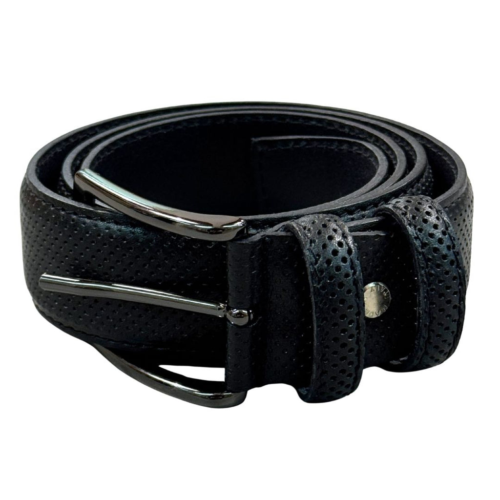 Cintura uomo in vera pelle laserata con fibbia opaca Made in Italy