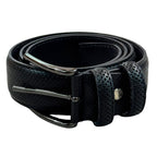 Cintura uomo in vera pelle laserata con fibbia opaca Made in Italy