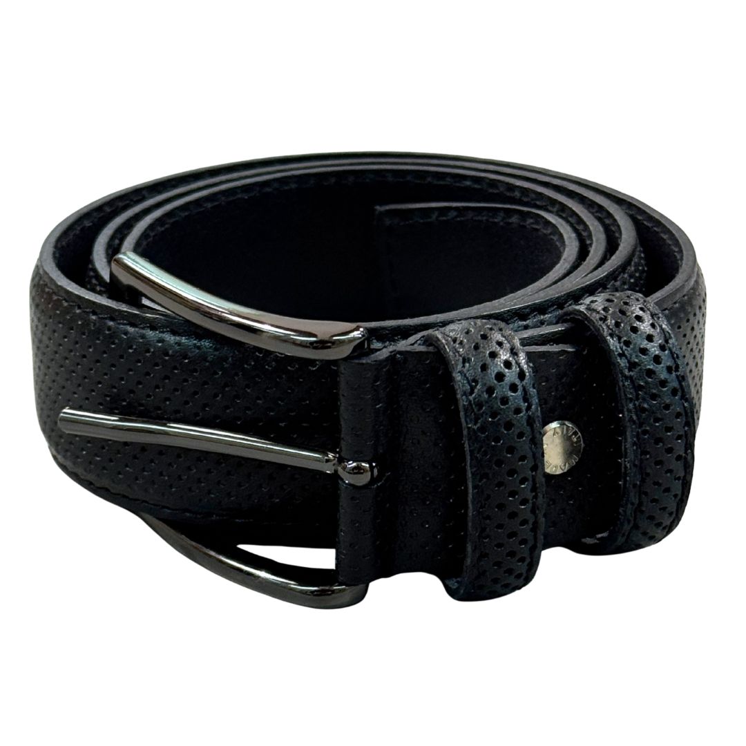 Cintura uomo in vera pelle laserata con fibbia opaca Made in Italy