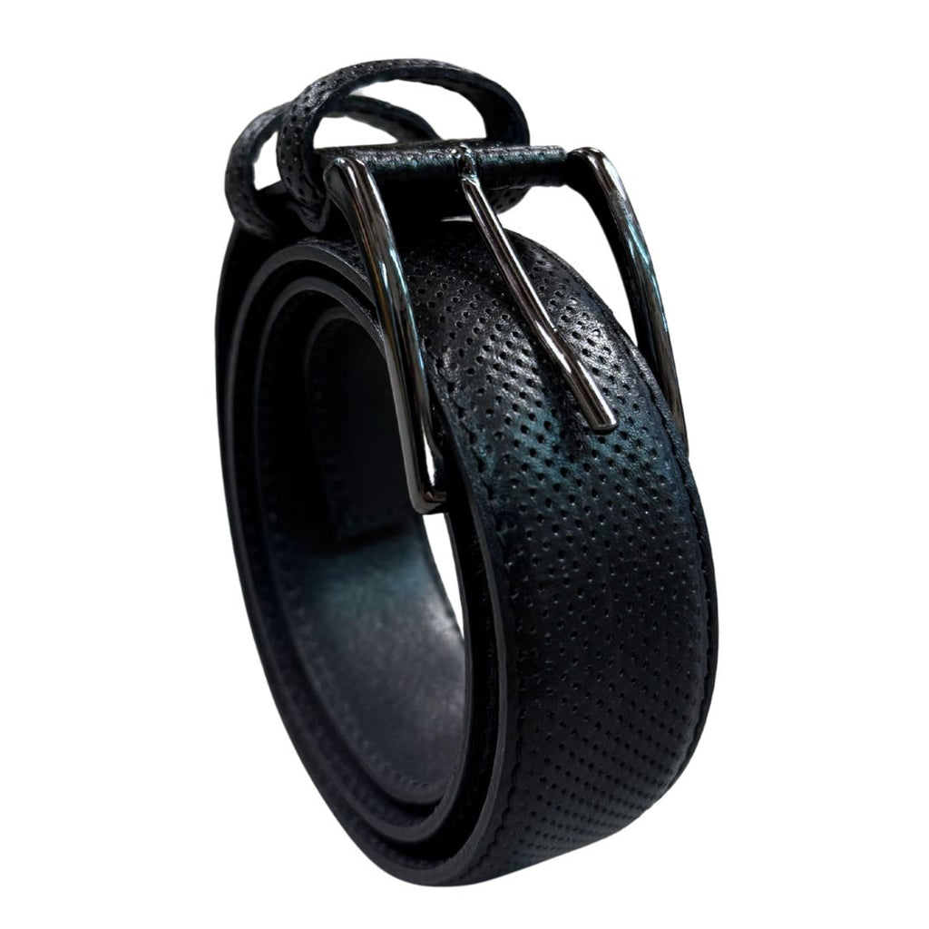 Cintura uomo in vera pelle laserata con fibbia opaca Made in Italy