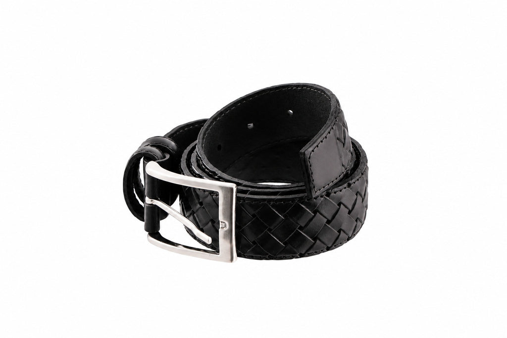 Cintura uomo in pelle intrecciata Made in Italy