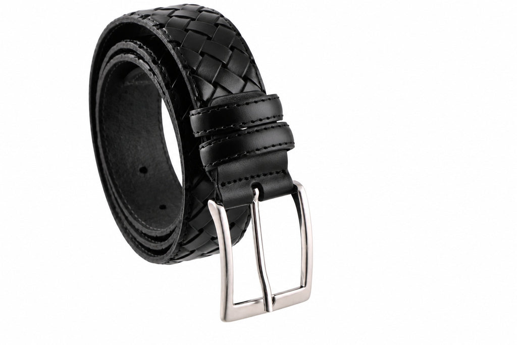 Cintura uomo in pelle intrecciata Made in Italy