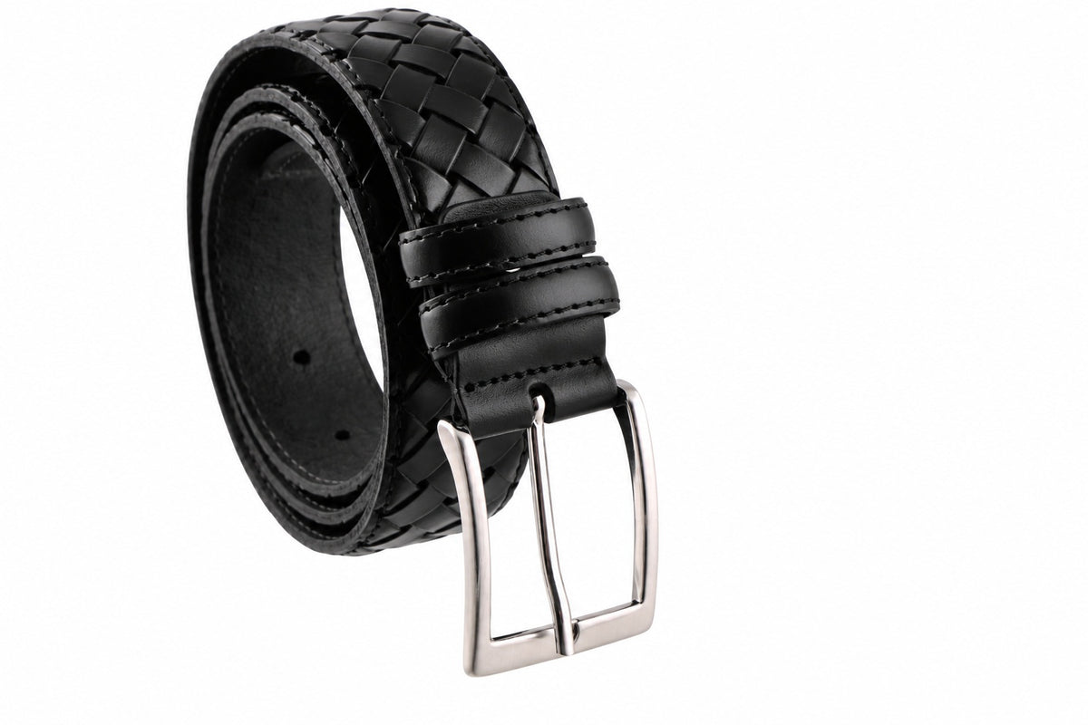 Cintura uomo in pelle intrecciata Made in Italy
