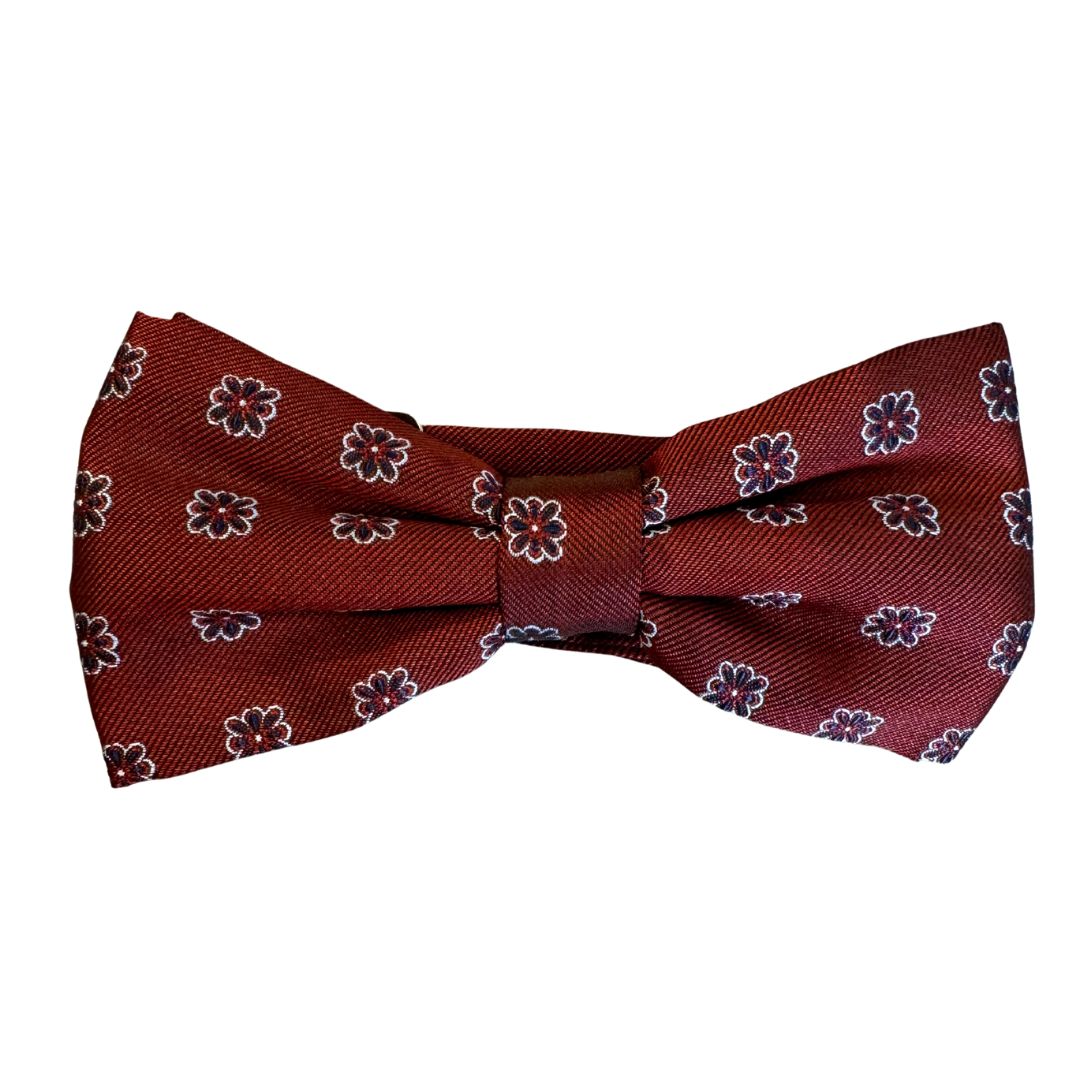 Papillon a fiori simmetrici in seta