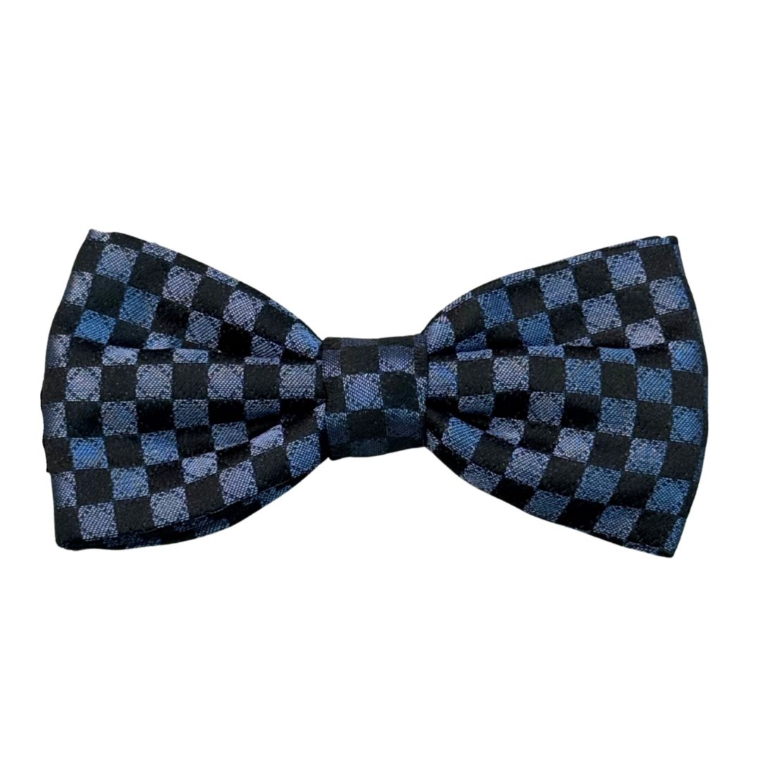 Papillon a scacchi con dettagli a cerchio in seta