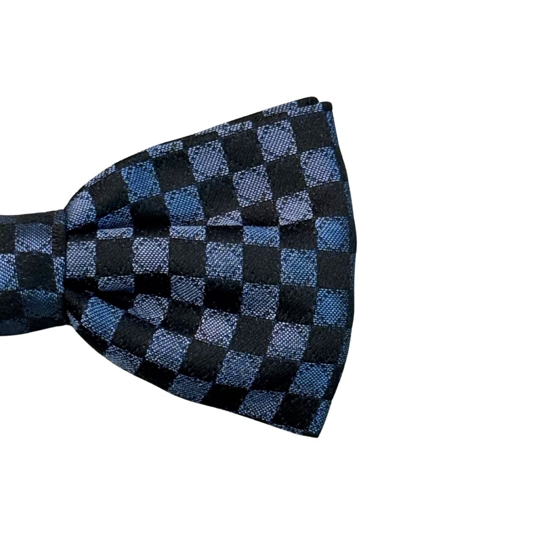 Papillon a scacchi con dettagli a cerchio in seta