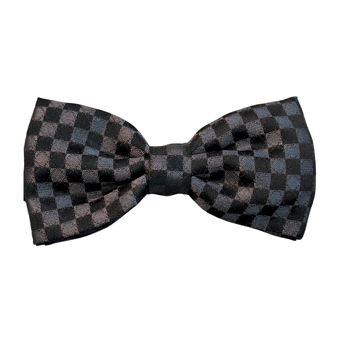 Papillon a scacchi con dettagli a cerchio in seta