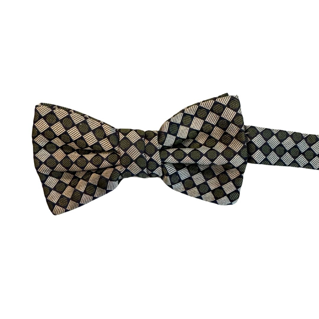 Papillon a rombi e cerchi rigati in seta