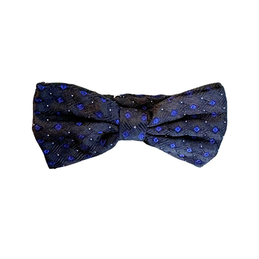 Papillon rombi blu in seta